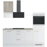 Impuls Küchen Küchenzeile IBZ42155R 215 cm Weiß Hochglanz ohne E-Geräte