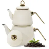 HOMELUX Teekanne Induktionsgeeignet, Wasserkessel, Turkische Teekocher 2L+1L, (4-tlg, Induktion), Für alle Herdarten geeignet