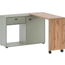 MÖBELPARTNER Schreibtisch Tiny Working Eiche / Grau