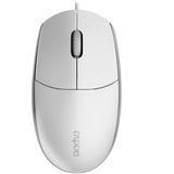 Rapoo N100 kabelgebundene Maus wired Mouse 1600 DPI Sensor ergonomisch für Links- und Rechtshänder PC & Mac - weiß