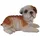 FD Dekofigur Bulldogge liegend 19 x 12 x 10,5 cm braun weiß