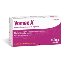 Vomex A Kinder 70mg forte - Bei Übelkeit und Erbrechen 5 St Suppositorien