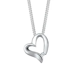 Elli DIAMONDS Herz Romantisch Diamant (0.015 ct.) 925 Silber Weiß Damen 
