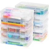 Iris Ohyama Iris Ohyama, Aufbewahrungsbox für Büromaterial, Plastik, 1.4L, 10er Set, Transparent, Stapelbar, Schnappverschluss, für Schreibwaren, Dokumente, Stifte, kleine Werkzeuge, BPA frei, Organizer, MCC-220