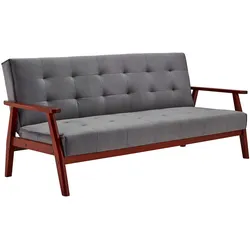 SalesFever Schlafsofa skandinavisch Samt Eukalyptus Massivholz Relaxfunktion - Kirschbaumfarbig