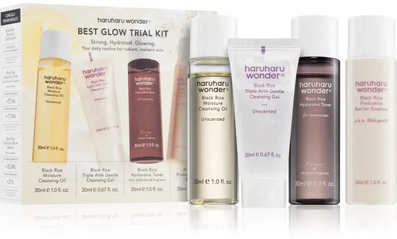 Haruharu Wonder Best Glow Trial Kit Reiseset für hydratisierte und strahlende Haut