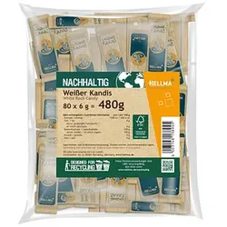 HELLMA Weißer Kandis Zuckersticks, 80x 6,0 g