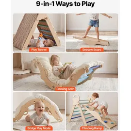 Vevor Kletterbogen 9-in-1 Kletterspielzeug Blau