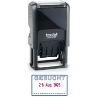 Trodat Datumstempel mit Text "Gebucht" printy-dater 4750/L7 selbstfärbend blau
