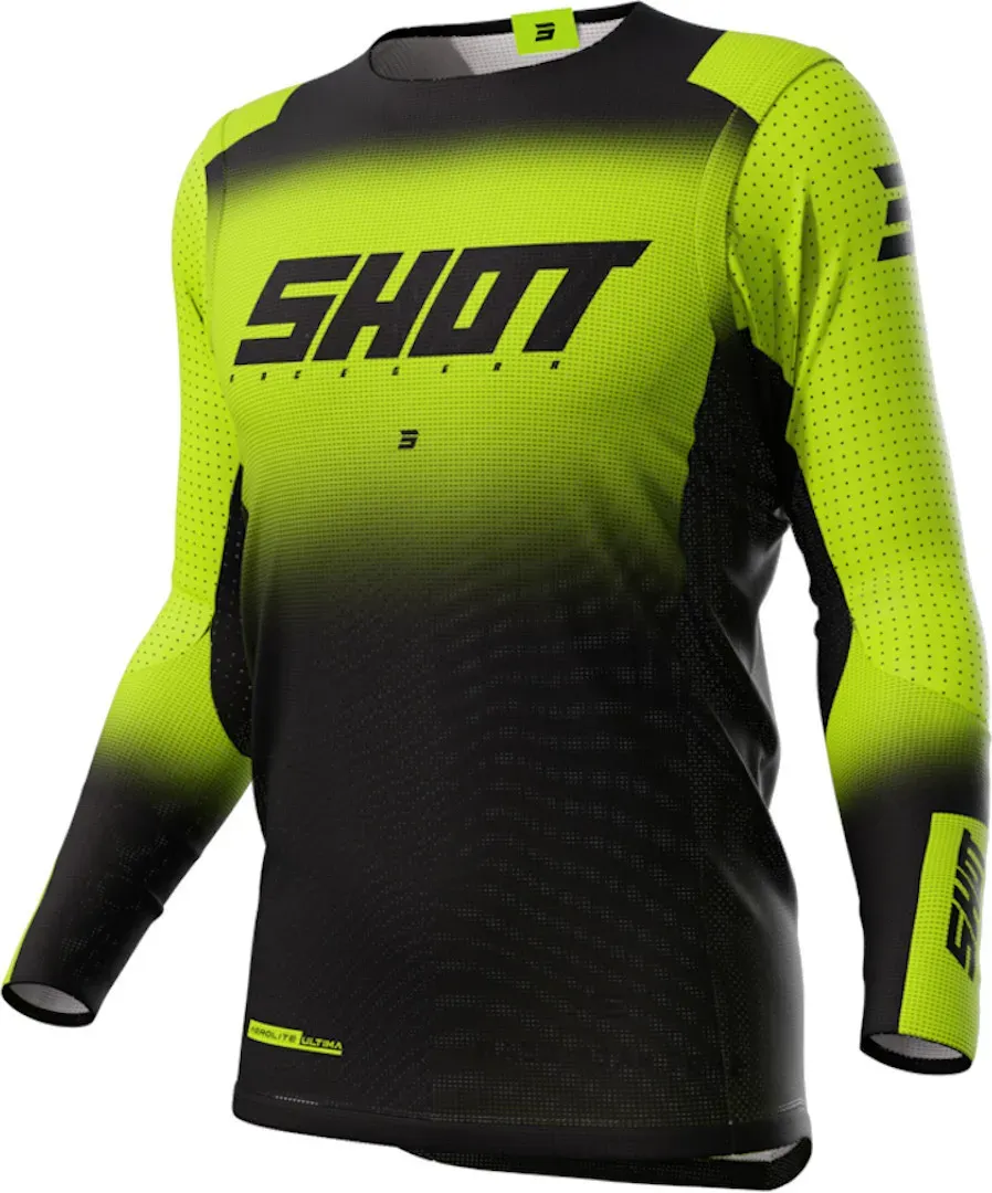 Shot Aerolite Ultima Motocross Jersey, schwarz-gelb, Größe XS für Männer