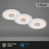 Briloner LED Einbauleuchte Verre 3er Set alu Ø 12 cm 6W, warmweiß