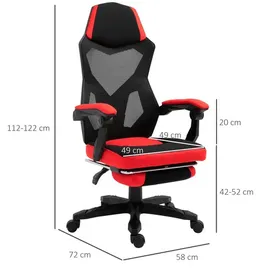 Vinsetto Gaming-Stuhl Schwarz/Rot Universal
