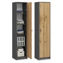 home collective Bücherregal 50 x 35 x 180 cm Grau