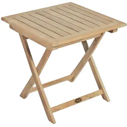 Beistell Tisch TEAK Höhe 50 cm Garten Veranda Terrasse Quadratisch Braun Hof