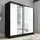 A&J MöbelLand Schwebetürenschrank SOLO 200 x 215 x 59,5 cm Schwarz/Weiß