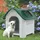 [en.casa] Hundehütte Bello 87 x 72 x 75 cm Kunststoff Weiß/Grün