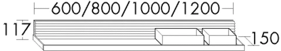 Burgbad Wandboard Fiumo 117x1000x150 Eisblau Softmatt, ACDY100F3957 ACDY100F3957