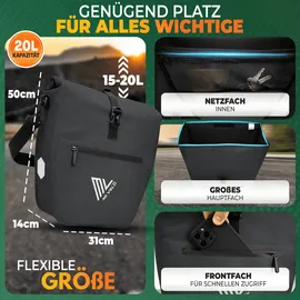MIVELO 2in1 Fahrradtasche Capax grau