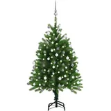 vidaXL Künstlicher Weihnachtsbaum mit Beleuchtung & Kugeln Grün 120 cm