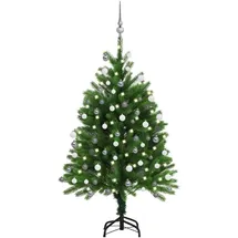vidaXL Künstlicher Weihnachtsbaum mit Beleuchtung & Kugeln Grün 120 cm