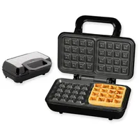 TZS First Austria Waffeleisen 700 W 2 Fächer, antihaftbeschichtete Platte mit Kochanzeige, 350 W pro 11 x 11 cm Belgische Waffel, Mini-Waffeleisen