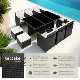 Tectake tectake® Rattan Sitzgruppe New York mit Aluminiumgestell,