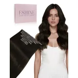 Fshine Extensions Echthaar Clip Dunkelbraun 40 cm 120 g 7 Stücke