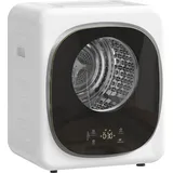 HOMCOM Mini Wäschetrockner mit 5 Programm 800 W 4 kg bis zu 60°C Weiß - Weiß