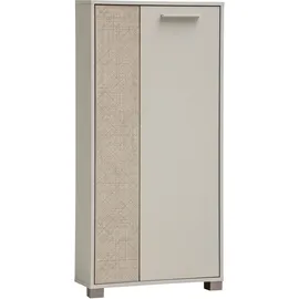 Schildmeyer Edno Highboard 59,8 x 124 x 19,5 cm Cremebeige / Canasta-Dekor