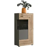 xonox.home Vitrine Freno 60 x 118 x 37 cm Grau/Schwarz