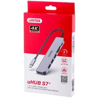 UNITEK USB-C H1118A-Hub; USB-A x3, USB-C, HDMI, SD, microSD
