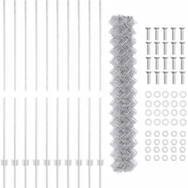 vidaXL Zaun mit Pfosten 1,5 x 10 m Silber/Stahl