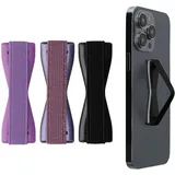 kwmobile Smartphone Fingerhalter schwarz 3er Set