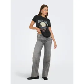 Only Damen Onllucy Life Reg S/S Top JRS Noos, Black, XL - XL