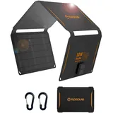 FlexSolar Solar Ladegerät 30 W tragbares (19,8 V/1,6 A max), wasserdicht, IP67 faltbares Solarpanel mit USB A/C QC 2.0 Anschluss, kompatibel mit Netzstation, Handy für Outdoor, Camping, Wandern