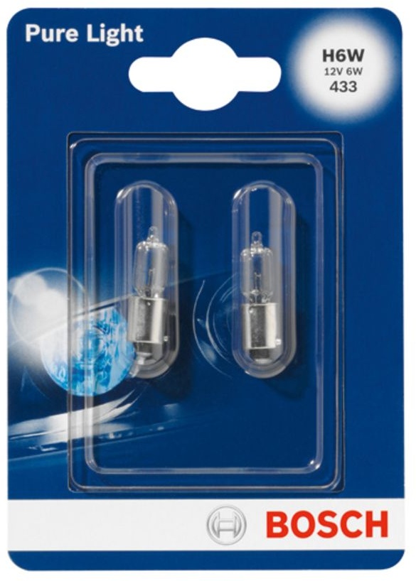 Glühlampe Sekundär BOSCH H6W Pure Light 12V/6W, 2 Stück