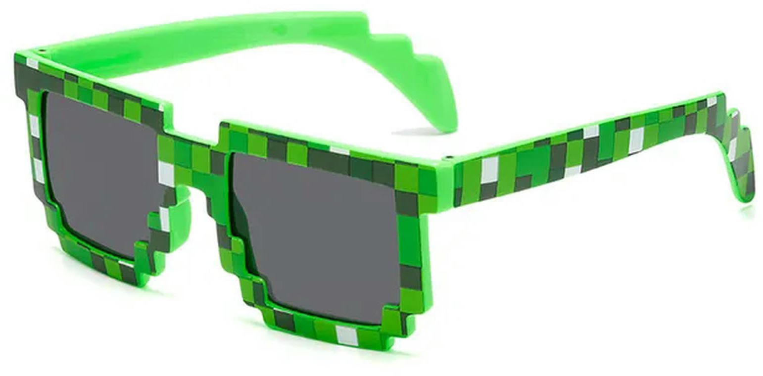 TULDYS 3 farben Mode Sonnenbrille Kinder cos spielen action Spiel Spielzeug Minecrafter Platz Brille etui Spielzeug für kinder geschenk-grün