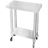 MonsterShop Arbeitstisch Edelstahl 60cm x 30cm x 80cm weiß