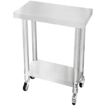 MonsterShop Arbeitstisch Edelstahl 60cm x 30cm x 80cm weiß