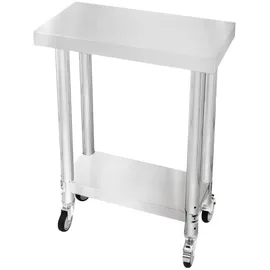 MonsterShop Arbeitstisch Edelstahl 60cm x 30cm x 80cm weiß