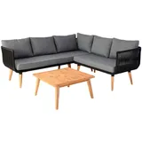 Décoshop26 - Gartenmöbelset: Sofa und Tisch Akazienholz und Stahlrahmen dunkelgraue Kissen Netzseil 04_0008319