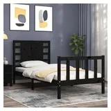 vidaXL Massivholzbett 140 x 200 cm Schwarz