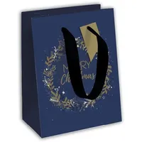 Clairefontaine 12x Geschenktasche M (21,5x10,2x25,3 cm), Weihnachten Blau X-29133-3C