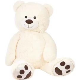 Brubaker XXL Teddybär 100 cm groß - Weiß - Stofftier Plüschtier Kuscheltier
