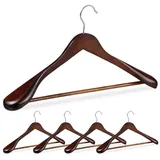 Relaxdays 10 x Anzug Kleiderbügel braun