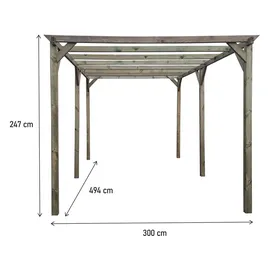 Habitat et Jardin Sunny Carport 3,00 x 5,00 m Braun