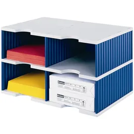 Styro Sortierstation Styrodoc Jumbo Grundeinheit grau/blau mit 4 Fächern