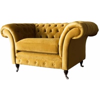 JVmoebel Chesterfield-Sessel, Sessel Wohnzimmer Klassisch Design Couch Chesterfield Neu gelb