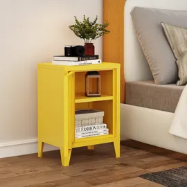 [en.casa] Nachttisch, Nachtschrank Inari Türgriff rechts Stahl Gelb