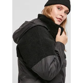 URBAN CLASSICS Sherpa Mix Jacke Black / Black 4XL